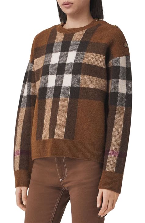 burberry ribbed intersia sweater|burberry check wool cashmere.